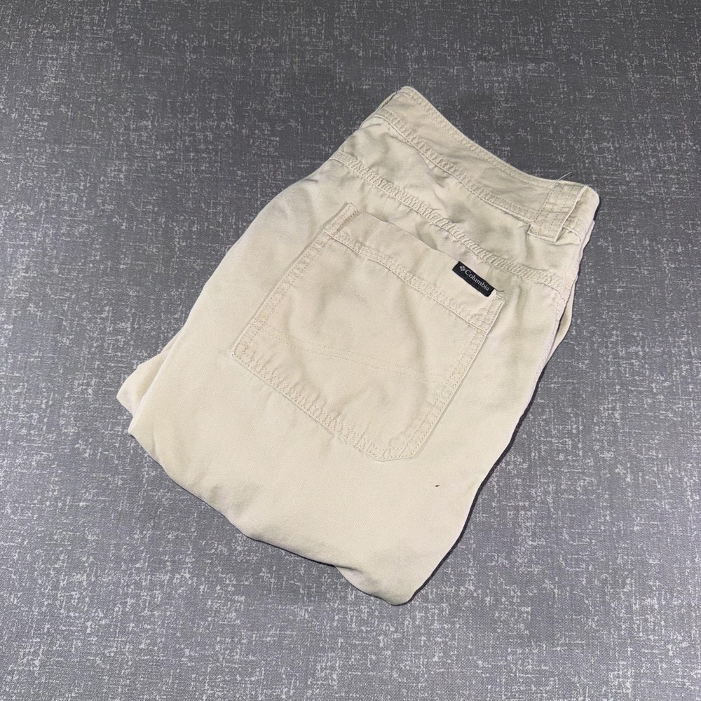 Columbia Pants Mens 36x32 Beige Omni-Shield Cargo Regular Fit Canvas Outdoor